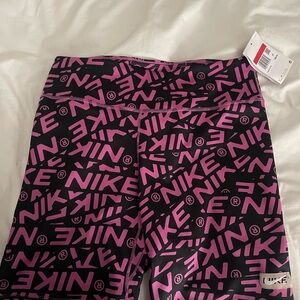 NWT Nike womens Black and Pink Logo Shorts